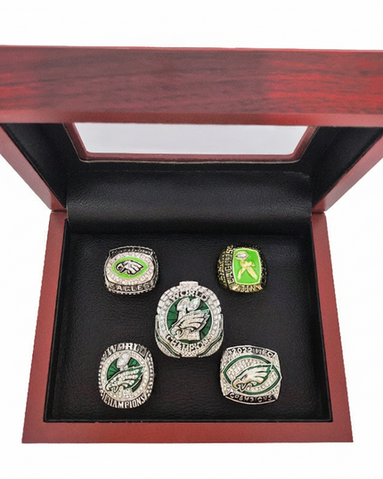 Philadelphia Eagles Championship Ring Set – 5pcs Super Bowl Replica Collectible Set