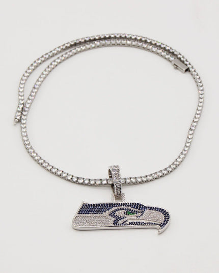 Seattle Seahawks Zircon Pendant Necklace – Game Day & Holiday Gift for Sports Fans