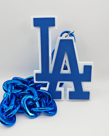Los Angeles Dodgers 3D Foam Logo Necklace – 30 Inches Game Day Gift for Fans