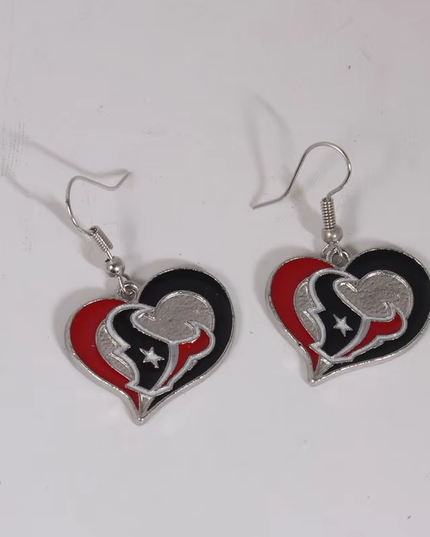 Football Team Logo Heart Earrings –  Game Day Accessories & Gift for Sports Fan