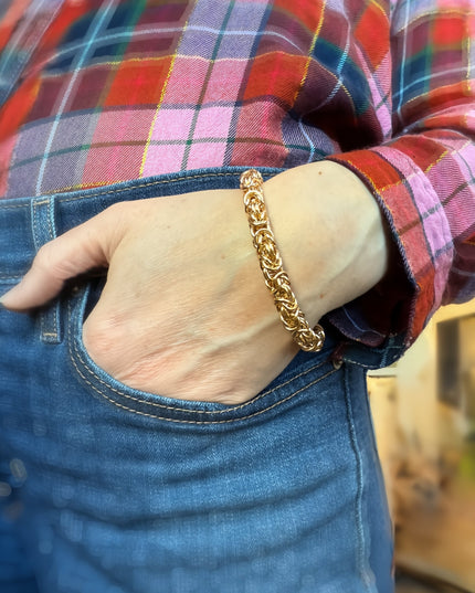 Chunky Byzantine Chainmaille Bracelet in 14K Gold Fill