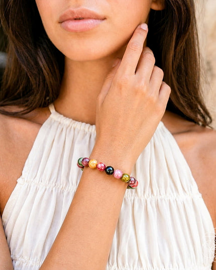 The Spiral Breaker - Rainbow Tourmaline Bracelet