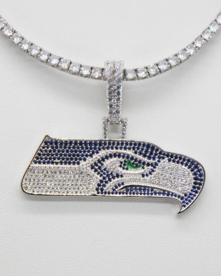 Seattle Seahawks Zircon Pendant Necklace – Game Day & Holiday Gift for Sports Fans