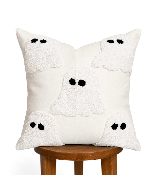 Ivory Tufted Ghost Pillow Cover
