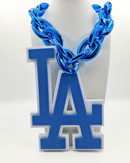 Los Angeles Dodgers 3D Foam Logo Necklace – 30 Inches Game Day Gift for Fans