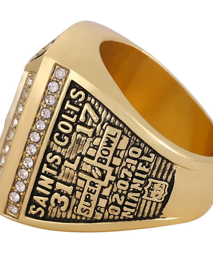 2010 New Orleans Saints Super Bowl XLIV Championship Ring & Trophy Set