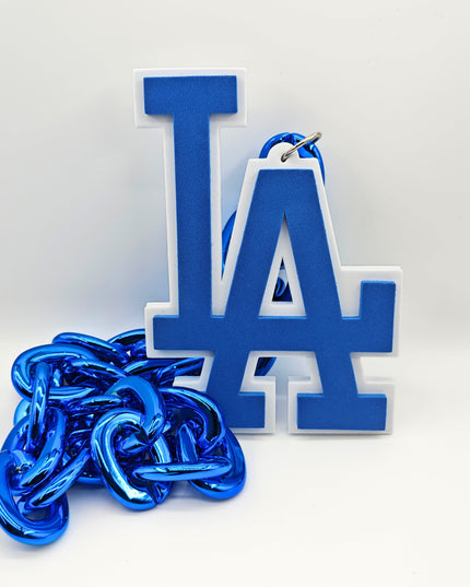 Los Angeles Dodgers 3D Foam Logo Necklace – 30 Inches Game Day Gift for Fans