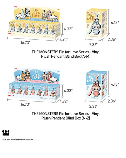 Pop Mart Labubu Pin for Love Series Blind Box (N-Z) Blue