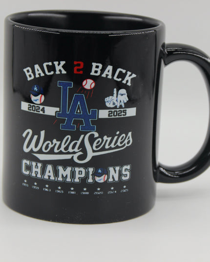 Los Angeles Dodgers Back-to-Back Champions Mug – World Series Ceramic Coffee Cup, Fan Collectible Gift