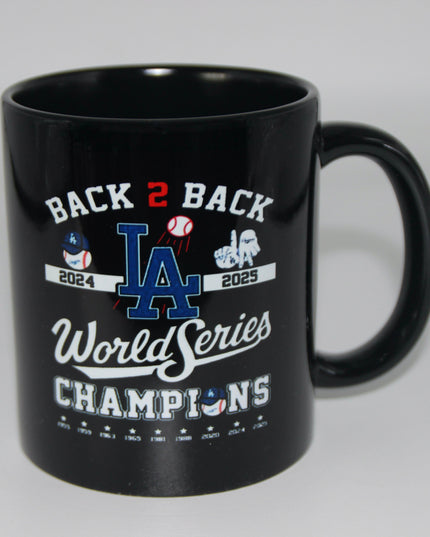 Los Angeles Dodgers Back-to-Back Champions Mug – World Series Ceramic Coffee Cup, Fan Collectible Gift