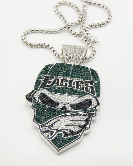 Newest Sports Team Logo Bandit Skull  Pendant Necklace – Iced Out Hip Hop Jewelry for True Fans