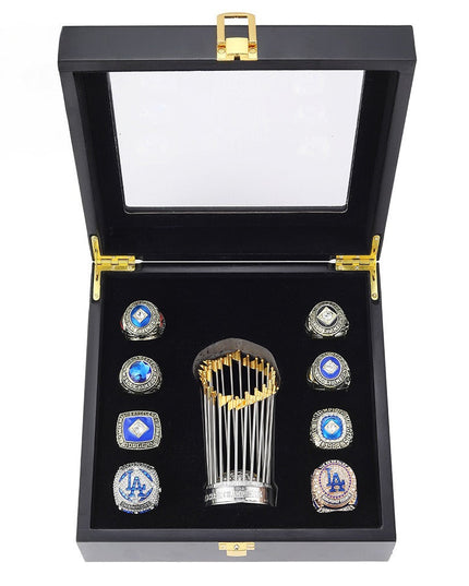Los Angeles Dodgers World Series Championship Rings Set with Trophy – 8 Piece Collector’s Gifts