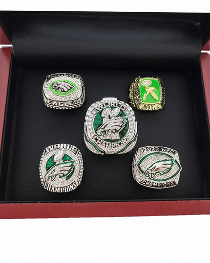 Philadelphia Eagles Championship Ring Set – 5pcs Super Bowl Replica Collectible Set
