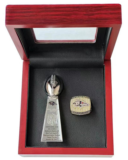 2001 & 2012 Baltimore Ravens  Super Bowl Championship Ring &Trophy Set