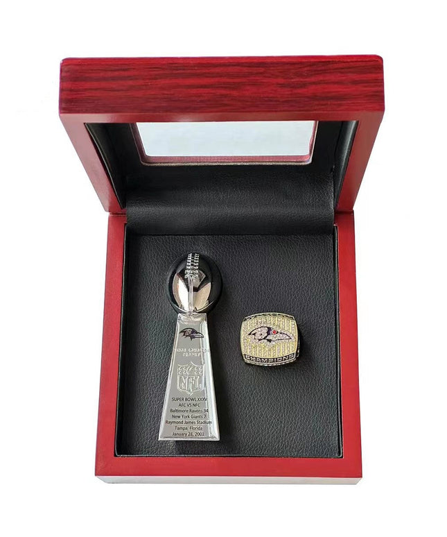 2001 & 2012 Baltimore Ravens  Super Bowl Championship Ring &Trophy Set