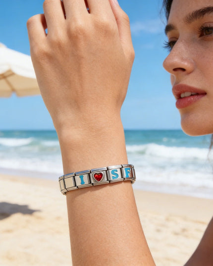 San Francisco 49ers Italian Charm Bracelet – Sports Fan Gift for Holiday, Birthday & Game Day