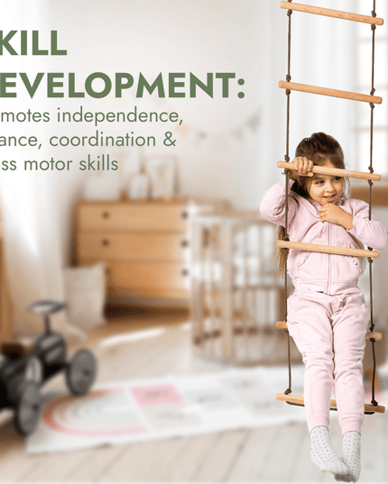 3in1 Swing & Climbing Set: Rope Ladder, Gym Rings & Disc Swing