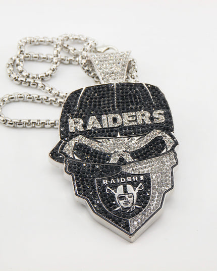 Newest Sports Team Logo Bandit Skull  Pendant Necklace – Iced Out Hip Hop Jewelry for True Fans