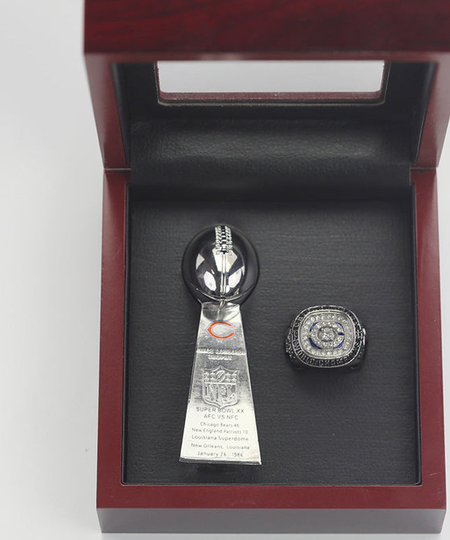 1985 Chicago Bears Championship Ring & Trophy Set– Gold or Silver Replica