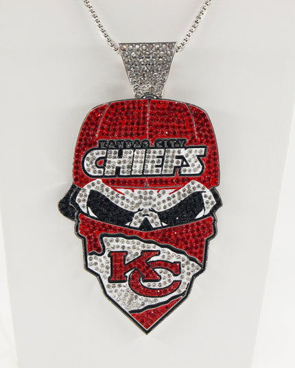 Newest Sports Team Logo Bandit Skull  Pendant Necklace – Iced Out Hip Hop Jewelry for True Fans