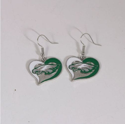 Football Team Logo Heart Earrings –  Game Day Accessories & Gift for Sports Fan