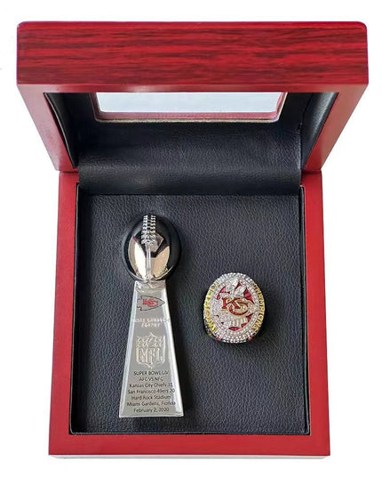 Kansas City Chiefs All Super Bowl Championship Ring & Trophy Set– 1970, 2020 & 2023  Winners Replica Collection