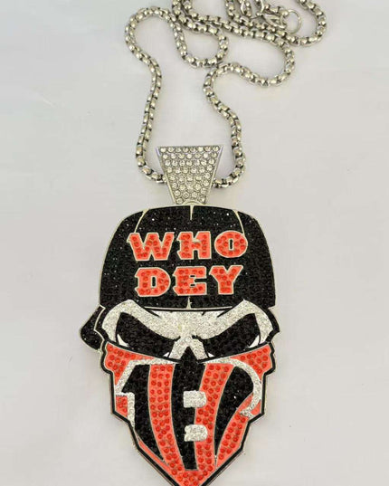 Newest Sports Team Logo Bandit Skull  Pendant Necklace – Iced Out Hip Hop Jewelry for True Fans