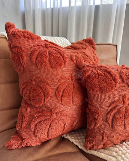 Dark Rust Pumpkin Lumbar Pillow Cover