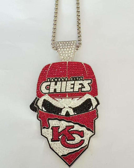 Newest Sports Team Logo Bandit Skull  Pendant Necklace – Iced Out Hip Hop Jewelry for True Fans