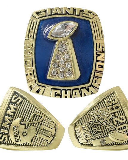 New York Giants Super Bowl Championship Ring & Trophy Set– 1986, 1991, 2008 & 2012