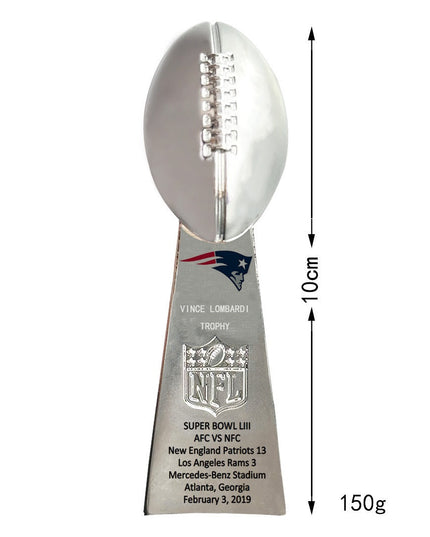 New England Patriots Super Bowl Championship Ring & Trophy Set– 2002, 2004, 2005, 2015, 2017 & 2019