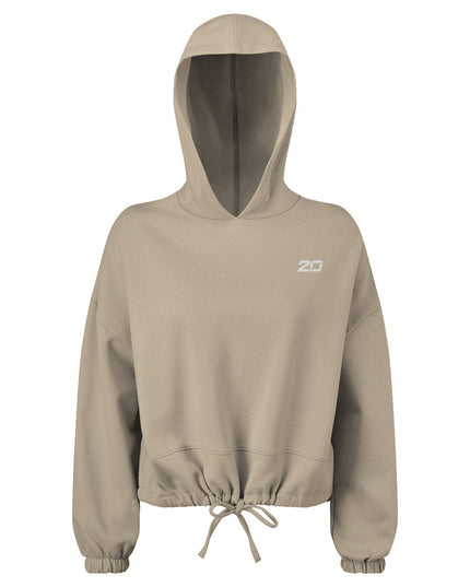 Cropped Oversize Hooded Sweatshirt (Nude)