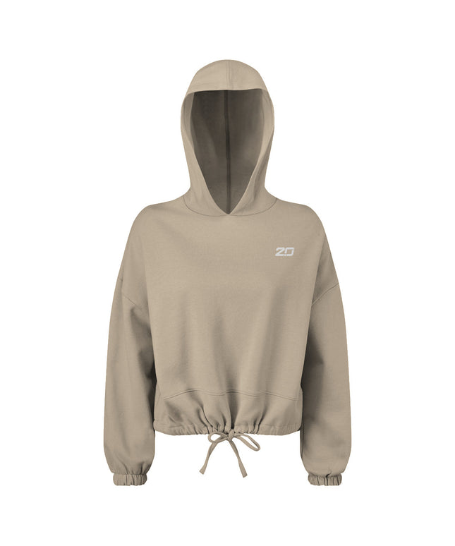 Cropped Oversize Hooded Sweatshirt (Nude)