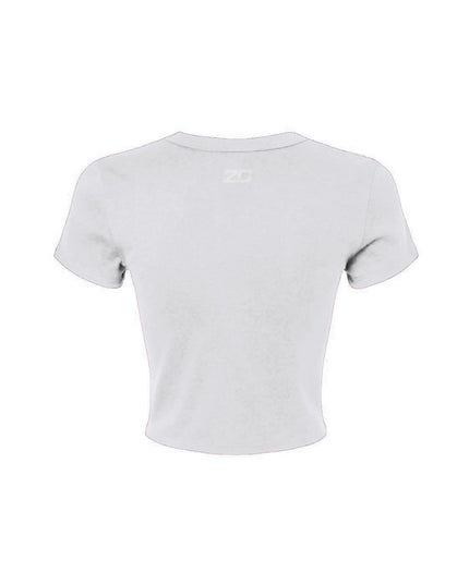 Women's Micro Rib Baby Tee (White)