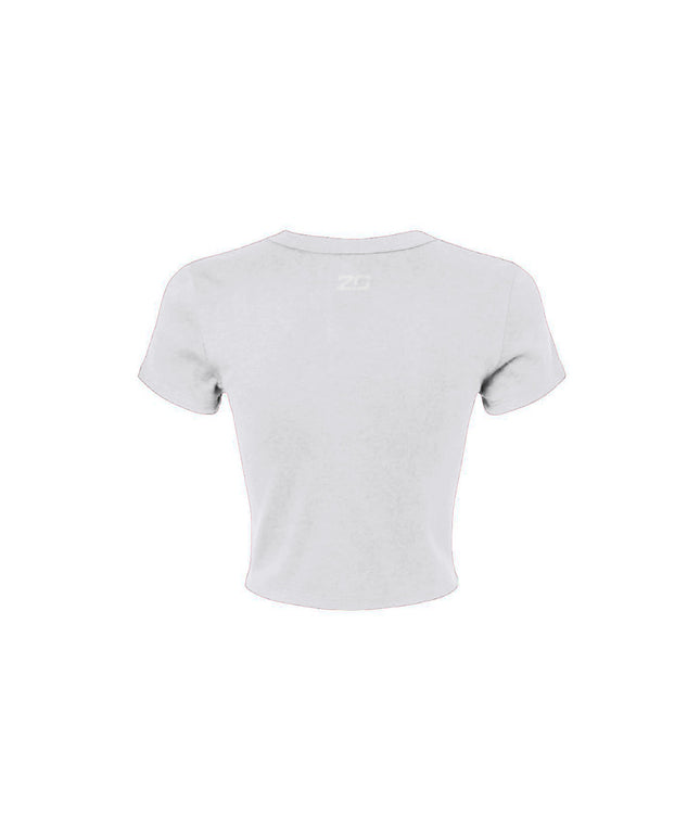 Women's Micro Rib Baby Tee (White)