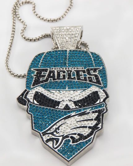 Newest Sports Team Logo Bandit Skull  Pendant Necklace – Iced Out Hip Hop Jewelry for True Fans