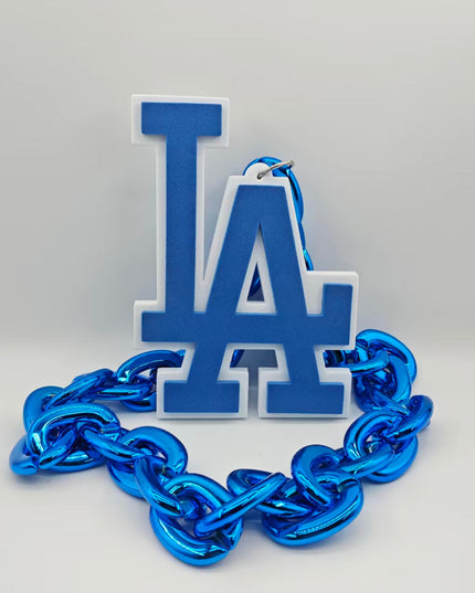 Los Angeles Dodgers 3D Foam Logo Necklace – 30 Inches Game Day Gift for Fans