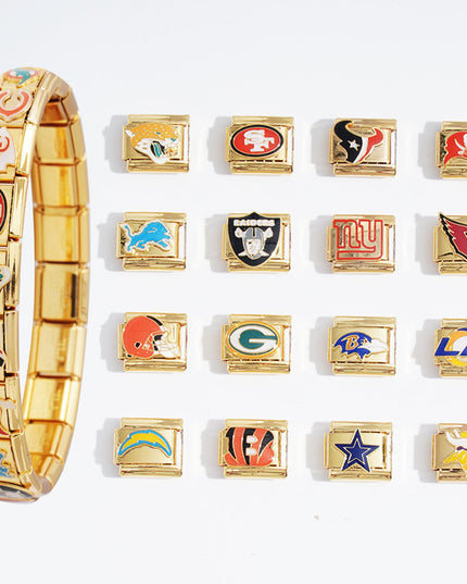 Football Team Logo Italian Charm Bracelet – Custom Gifts for Fans