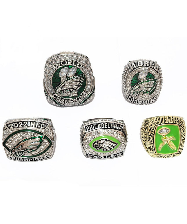 Philadelphia Eagles Championship Ring Set – 5pcs Super Bowl Replica Collectible Set