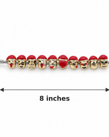 Christmas Red Hat Character Charm Bracelet – Festive Holiday Gift for Her