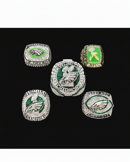 Philadelphia Eagles Championship Ring Set – 5pcs Super Bowl Replica Collectible Set