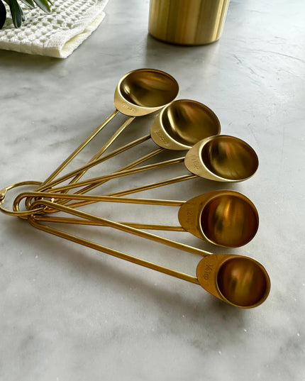 Solid Gold Measuring Cups & Spoons, Set of 9