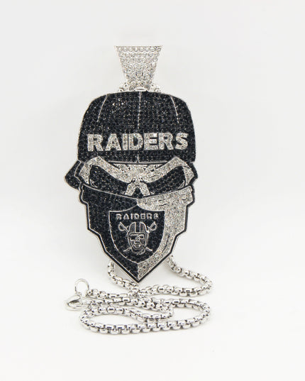 Newest Sports Team Logo Bandit Skull  Pendant Necklace – Iced Out Hip Hop Jewelry for True Fans