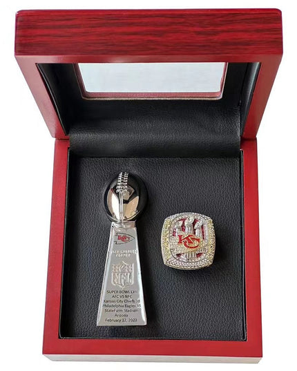 Kansas City Chiefs All Super Bowl Championship Ring & Trophy Set– 1970, 2020 & 2023  Winners Replica Collection