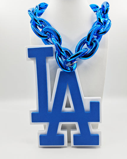 Los Angeles Dodgers 3D Foam Logo Necklace – 30 Inches Game Day Gift for Fans