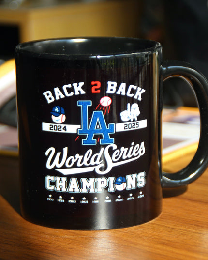 Los Angeles Dodgers Back-to-Back Champions Mug – World Series Ceramic Coffee Cup, Fan Collectible Gift