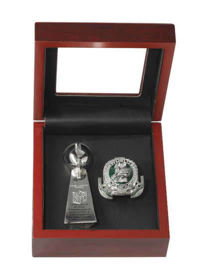 Philadelphia Eagles 2025 Championship Ring & Trophy Replica Set — Hurts (#1) or Barkley (#26) Edition