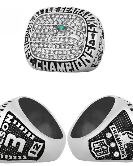 Seattle Seahawks Championship Ring Set – 4PCS Collector Celebration Gift for True Seahawks Fans