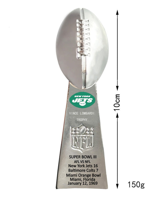 New York Jets Super Bowl III Championship Ring & Trophy Set   – Replica Collectible Gift for Fans