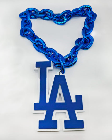 Los Angeles Dodgers 3D Foam Logo Necklace – 30 Inches Game Day Gift for Fans